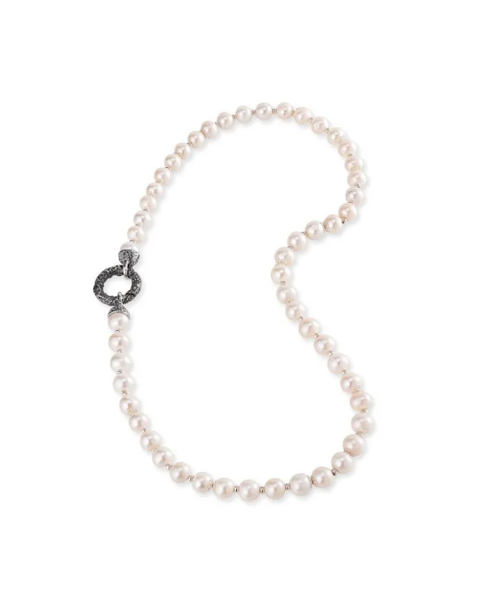 Collier de perles Gerardo Sacco avec fermoir en argent