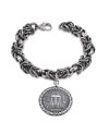 Bracelet Gerardo Sacco en argent bruni avec pièce de monnaie