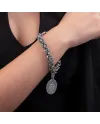 Bracciale Gerardo Sacco in Argento Brunito con Moneta