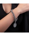 Gerardo Sacco Bracelet in Burnished Silver with Coin