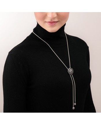 Collana Saliscendi Gerardo Sacco in Argento con Maschera e Pietre