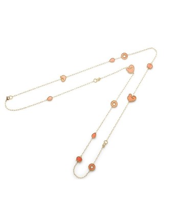 Collana Lunga Chatecler Anima 70 in oro giallo corallo e diamanti