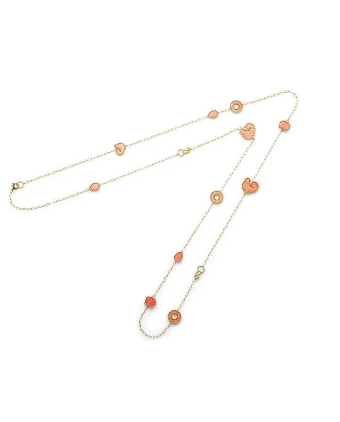 Collana Lunga Chatecler Anima 70 in oro giallo corallo e diamanti