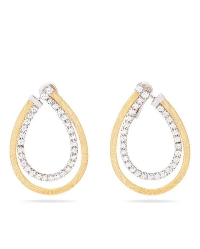 Marco Bicego Masai Drop Earrings in Yellow Gold with Diamonds