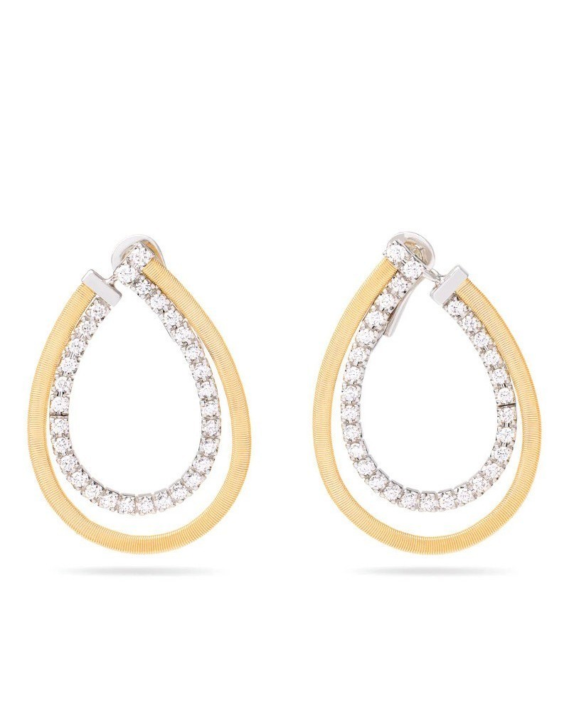 Boucles d'oreilles pendantes Marco Bicego Masai en or jaune et diamants