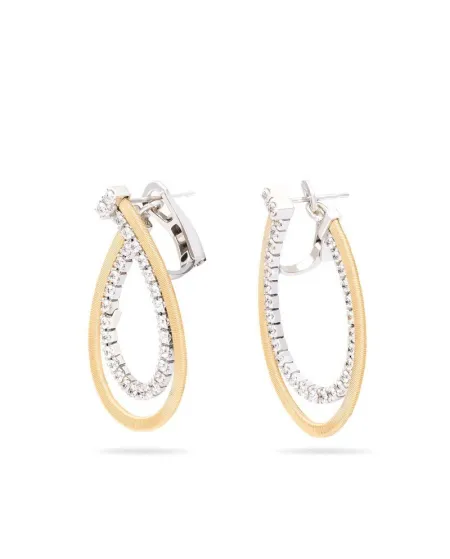 Boucles d'oreilles pendantes Marco Bicego Masai en or jaune et diamants