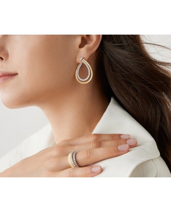 Marco Bicego Masai Drop Earrings in Yellow Gold with Diamonds