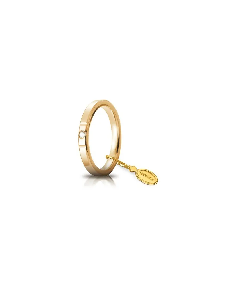 Fede Nuziale Unoaerre Cerchi di Luce in Oro Giallo con Diamante 2,5 mm