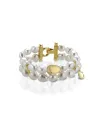 Bracciale Coscia 2 file di perle con chiusura in argento dorato Le Lune Glamour