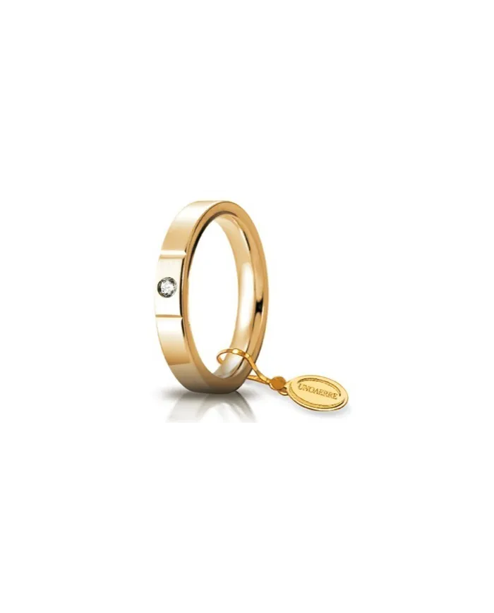 Unoaerre Circles of Light Wedding Ring in Yellow Gold with 3.5 mm Diamond