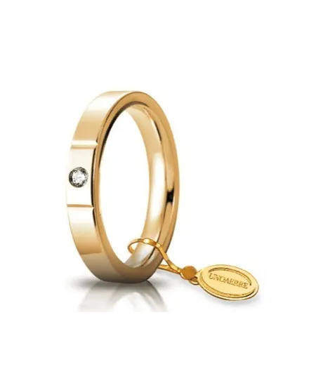 Alliance Cercles de Lumière Unoaerre en or jaune avec diamants de 3,5 mm