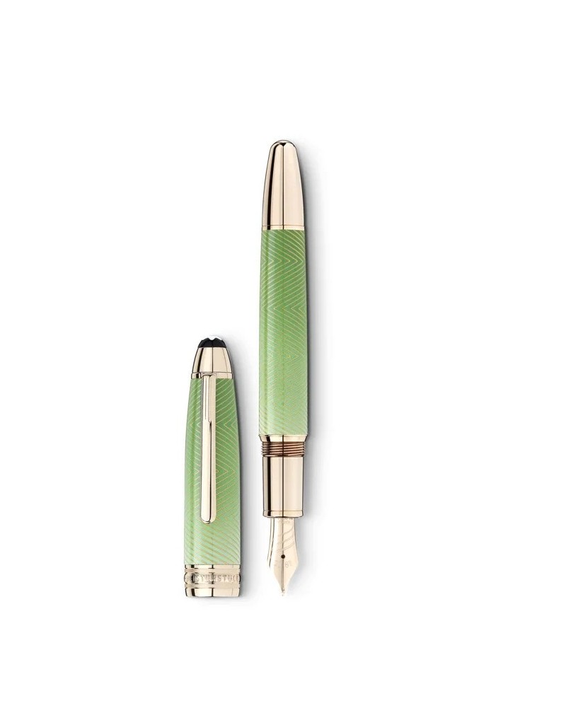 Montblanc Meisterstuck Calligraphy Solitaire Celadon Dégradé Fountain Pen with Curved Nib