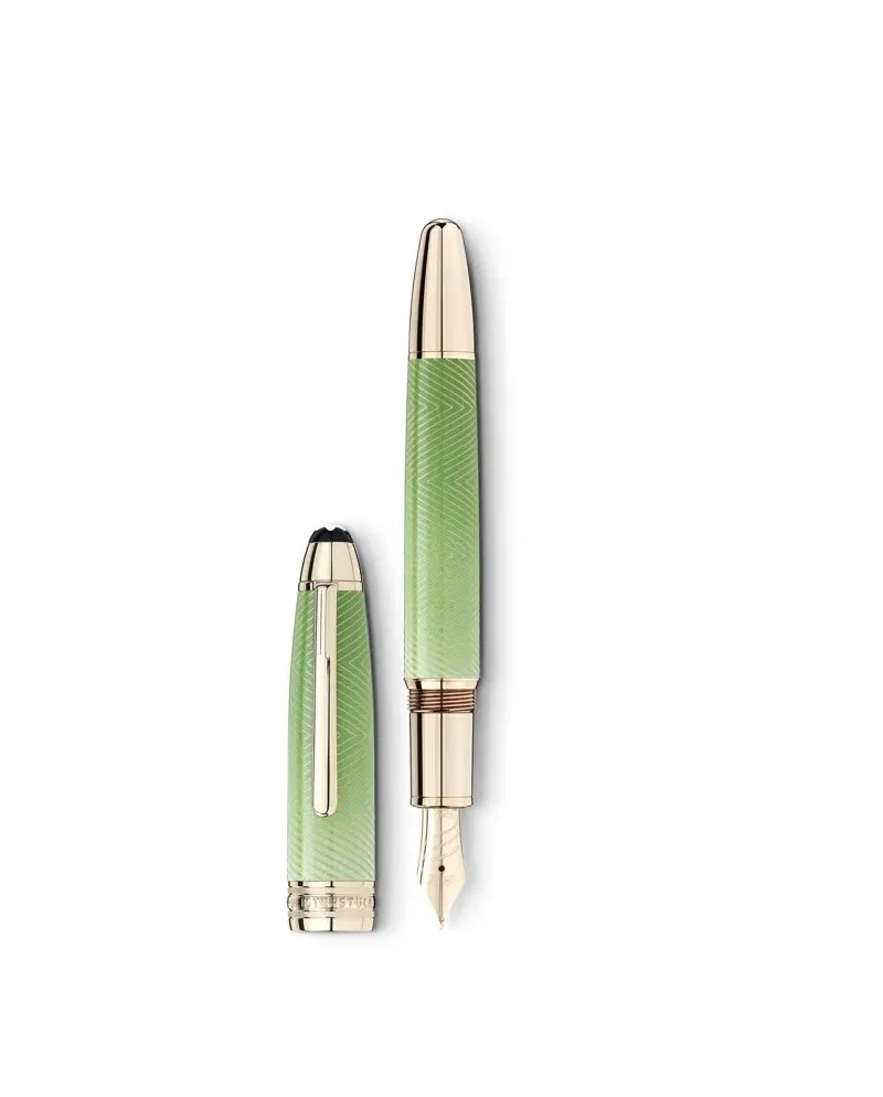 Montblanc Meisterstuck Calligraphy Solitaire Celadon Dégradé Fountain Pen with Curved Nib