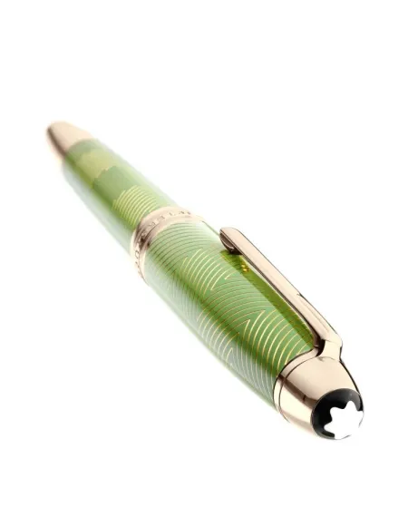 Stylo plume Montblanc Meisterstück Calligraphy Solitaire Celadon Dégradé avec plume courbée