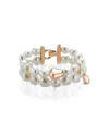 Bracciale Coscia 2 file di perle con chiusura in argento rosa Le Lune Glamour