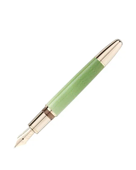 Stylo plume Montblanc Meisterstück Calligraphy Solitaire Celadon Dégradé avec plume courbée