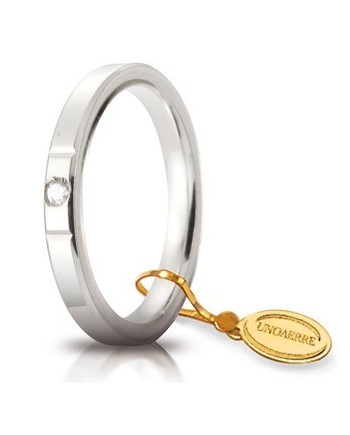 Alliance Cercles de Lumière Unoaerre en or blanc avec diamants de 2,5 mm