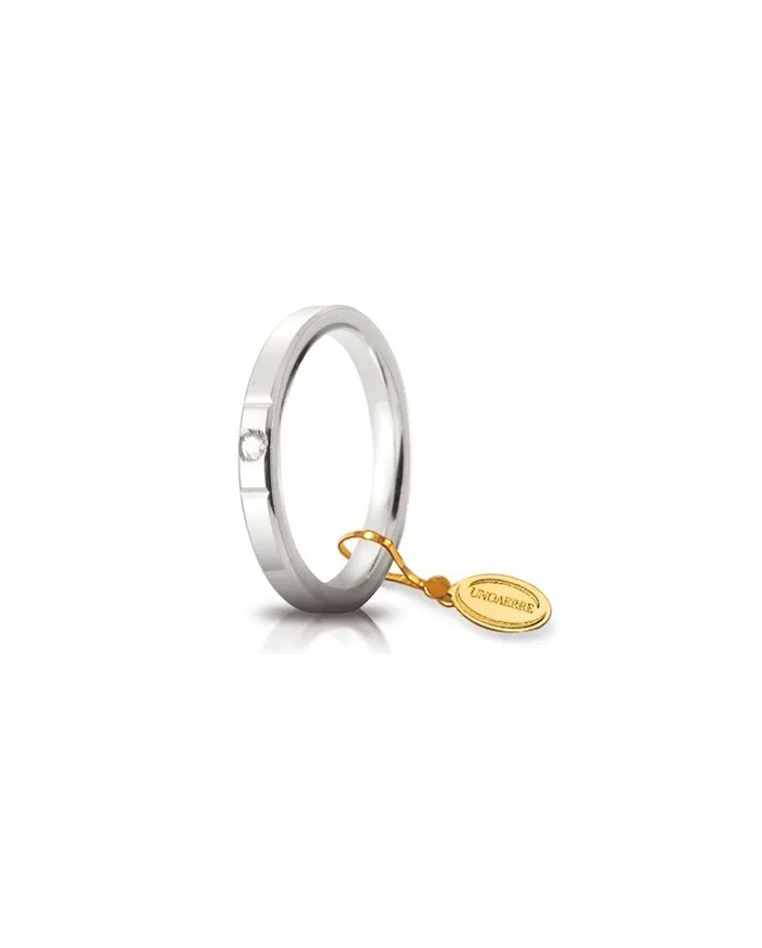 Unoaerre Circles of Light Wedding Ring in White Gold with 2.5 mm Diamond