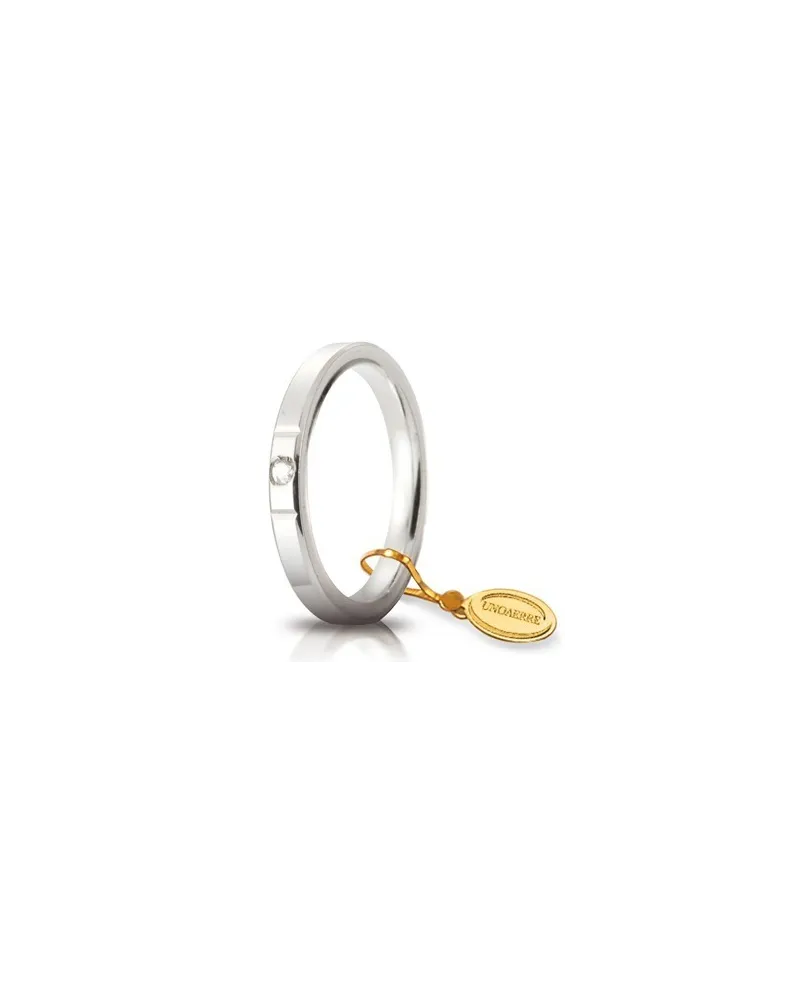 Fede Nuziale Unoaerre Cerchi di Luce in Oro Bianco con Diamante 2,5 mm