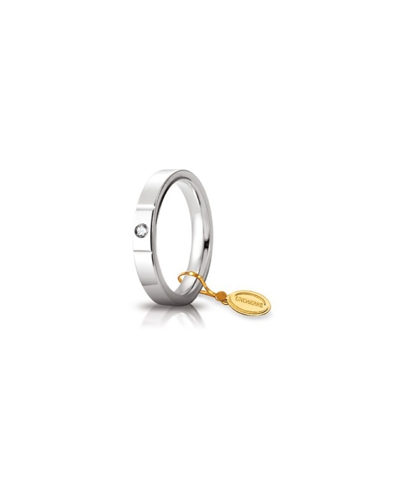 Fede Nuziale Unoaerre Cerchi di Luce in Oro Bianco con Diamante 3,5 mm