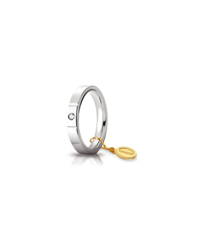 Fede Nuziale Unoaerre Cerchi di Luce in Oro Bianco con Diamante 3,5 mm Fede Nuziale Unoaerre Cerchi di Luce in Oro Bianco con Diamante 3,5 mm