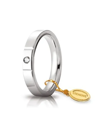 Alliance Cercles de Lumière Unoaerre en or blanc avec diamants de 3,5 mm