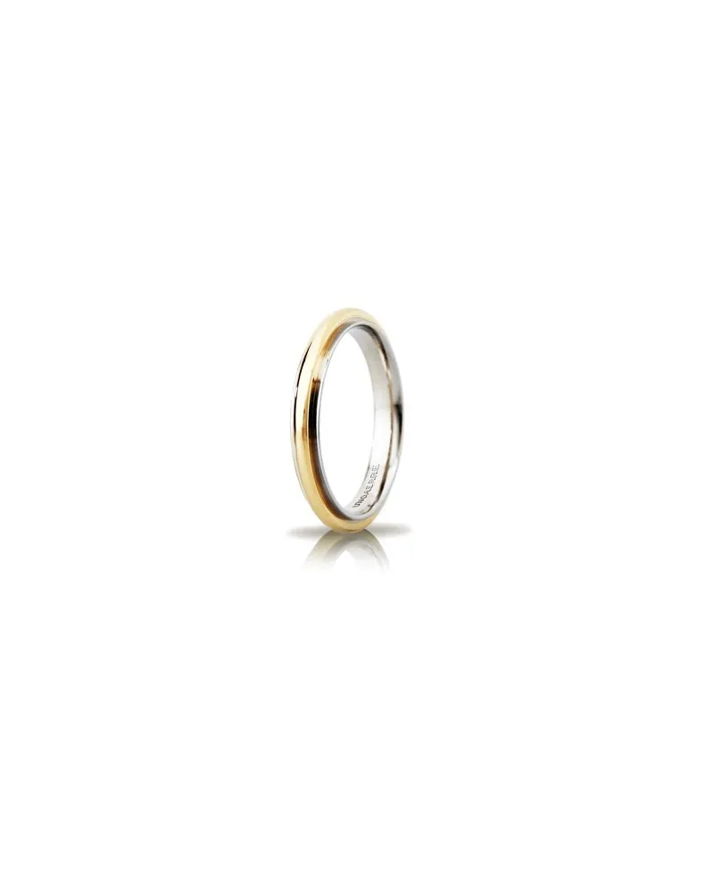 Fede Nuziale Unoaerre Andromeda "Slim" in Oro Bicolore 3 mm