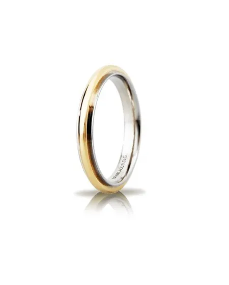 Fede Nuziale Unoaerre Andromeda "Slim" in Oro Bicolore 3 mm