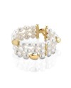 Bracelet de cuisse Le Lune Glamour à 3 rangs de perles avec fermoir en argent plaqué or