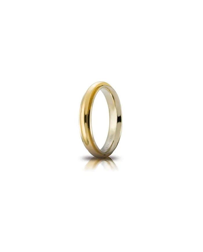 Unoaerre Andromeda Wedding Ring in Two-Tone Gold 4 mm