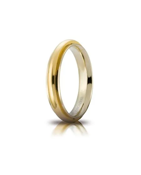 Unoaerre Andromeda Wedding Ring in Two-Tone Gold 4 mm