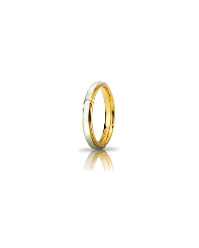 Unoaerre Cassiopea "Slim" Wedding Ring in Two-Tone Gold 3 mm