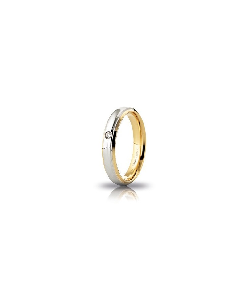 Alliance fine Unoaerre Cassiopea en or bicolore 4 mm avec diamant