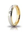 Unoaerre Cassiopea Slim Wedding Ring in Two-Tone Gold 4 mm with Diamond