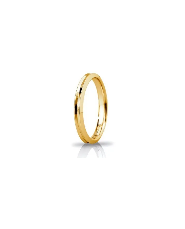 Unoaerre Corona Slim Wedding Ring in Yellow Gold 3 mm