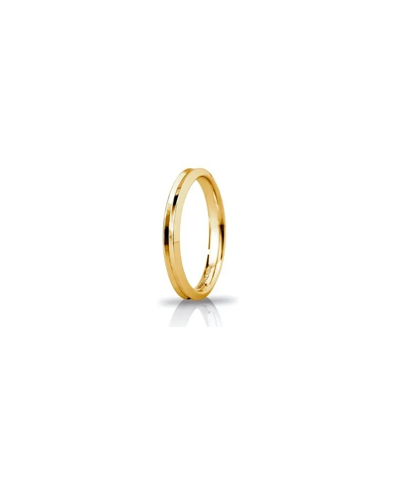 Unoaerre Corona Slim Wedding Ring in Yellow Gold 3 mm