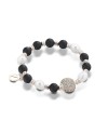 Bracelet élastique Coscia en argent rose avec perles, hématite et onyx