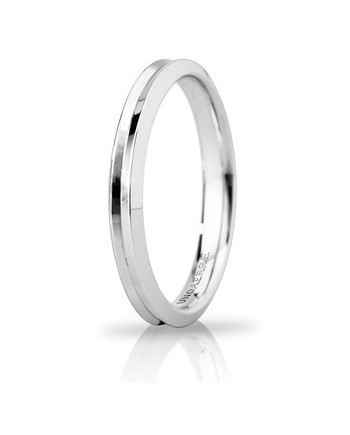 Fede Nuziale Unoaerre Corona Slim in Oro Bianco 3 mm