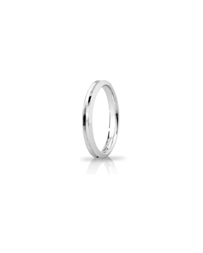 Unoaerre Corona Slim Wedding Ring in White Gold 3 mm