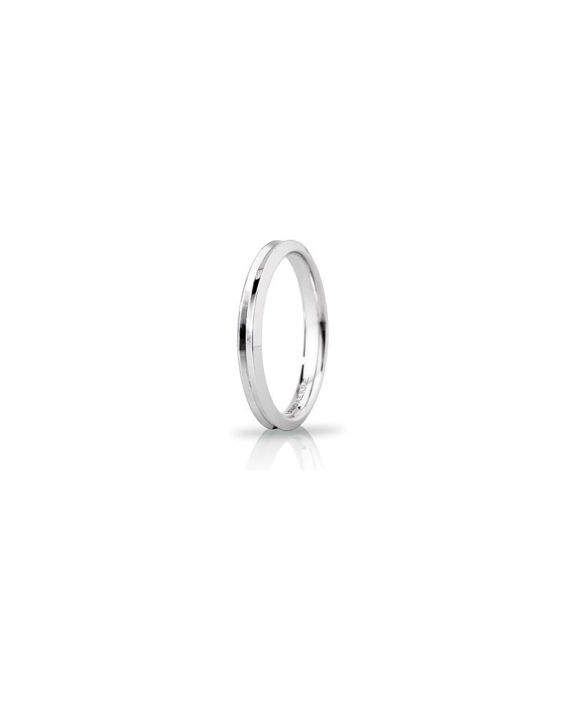 Unoaerre Corona Slim Wedding Ring in White Gold 3 mm