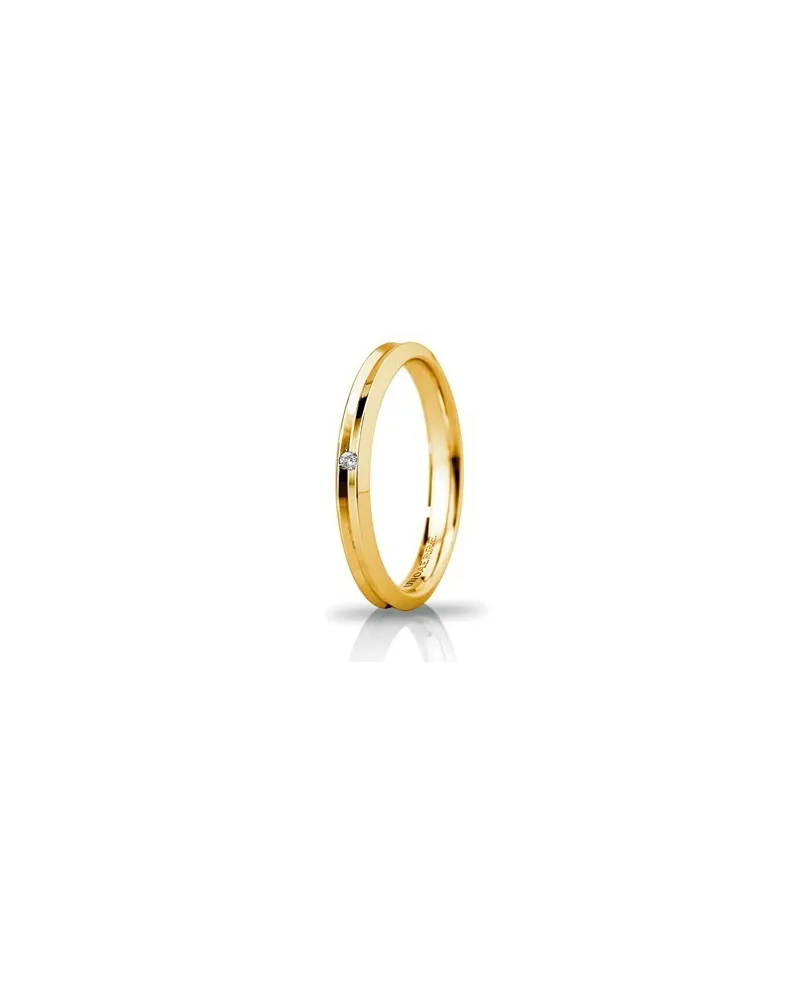 Alliance fine Corona Unoaerre en or jaune 3 mm avec diamant