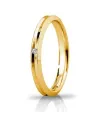 Fede Nuziale Unoaerre Corona Slim in Oro Giallo 3 mm con Diamante