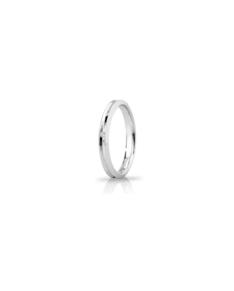 Alliance fine Corona Unoaerre en or blanc 3 mm avec diamants