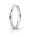 Unoaerre Corona Slim Wedding Ring in 3 mm White Gold with Diamond