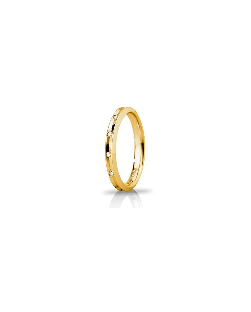 Alliance fine Corona Unoaerre en or jaune 3 mm avec diamants