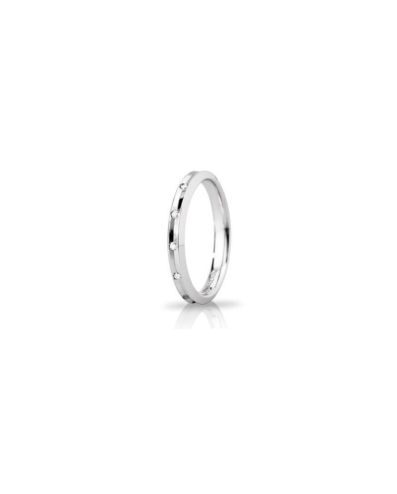 Alliance fine Corona Unoaerre en or blanc 3 mm avec diamants