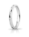 Fede Nuziale Unoaerre Corona Slim in Oro Bianco 3 mm con Diamanti