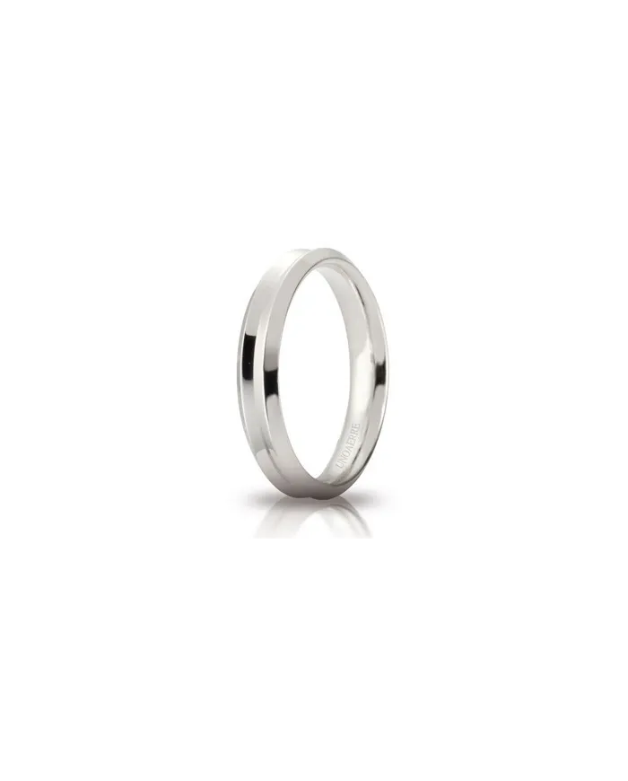 Unoaerre Corona Wedding Ring in White Gold 4 mm