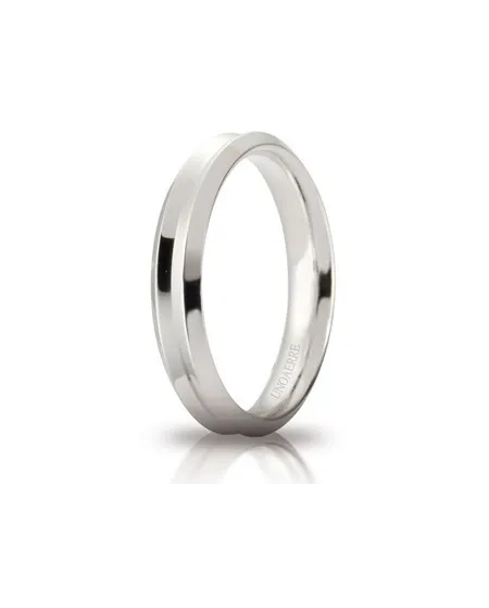 Unoaerre Corona Wedding Ring in White Gold 4 mm