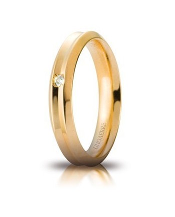 Alliance Corona Unoaerre en or jaune 4 mm avec diamant